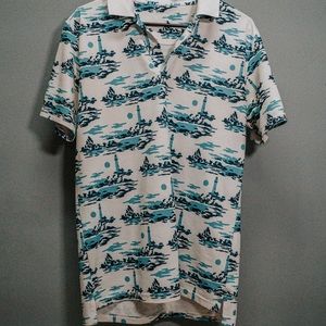 Bonobos - The Performance Golf Polo “Blue Lighthouses” - Small / Slim